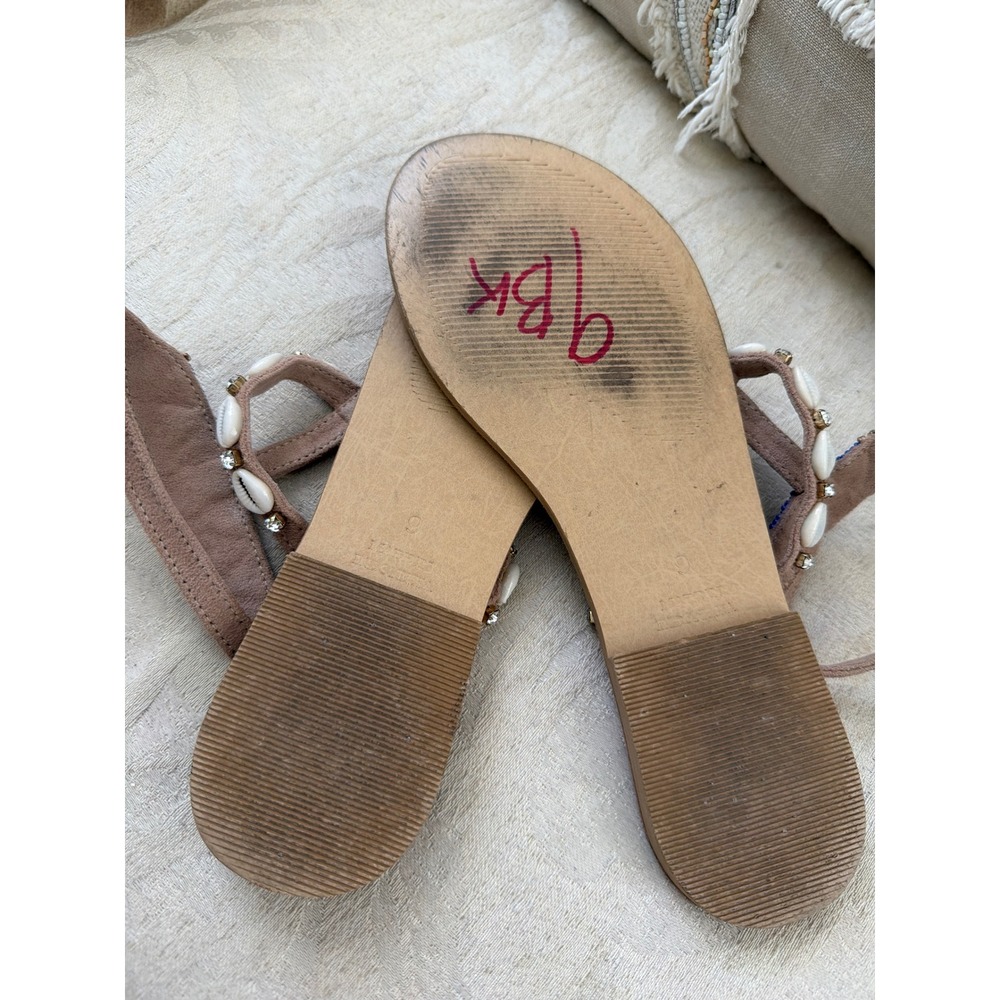 SKEMO Tahiti Flat sandal: Indigo SIZE 9 shells,stones and beads - Picture 6 of 12